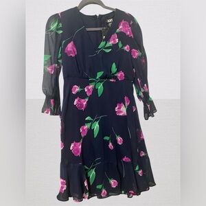 Floral Navy and Pink Dress